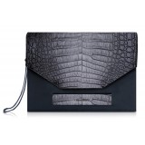 Ammoment - Caiman in Degrade Coal New Age - Leather Pete Clutch Bag