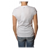 Dondup - T-shirt a Manica Corta con Scollo a V - Bianco - T-shirt - Luxury Exclusive Collection