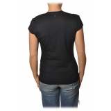 Dondup - Short-Sleeved T-shirt with V Neckline - Black - T-shirt - Luxury Exclusive Collection