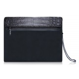 Ammoment - Caiman in Degrade Coal New Age - Leather Pete Clutch Bag