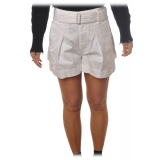 Dondup - Shorts con Cintura di Rifinitura - Bianco - Pantalone - Luxury Exclusive Collection