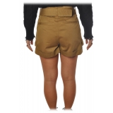 Dondup - High-Waisted Shorts with Finishing Belt - Beige - Trousers - Luxury Exclusive Collection