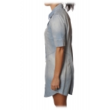 Dondup - Short-Sleeves Shirt Model with Collar - Blue Denim - Dresses - Luxury Exclusive Collection