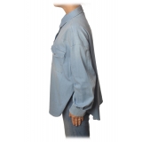 Dondup - Camicia Oversize a Manica Lunga - Denim Blue - Camicia - Luxury Exclusive Collection