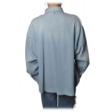 Dondup - Long-Sleeved Oversized Shirt in Denim - Denim Blue - Shirt - Luxury Exclusive Collection