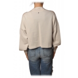 Dondup - Long-Sleeved Crewneck with Insert - Cream - Sweatshirt - Luxury Exclusive Collection
