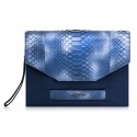 Ammoment - Python in Calcite Blue - Leather Pete Clutch Bag