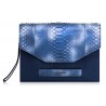 Ammoment - Pitone in Calce Blu - Borsetta Cluth in Pelle