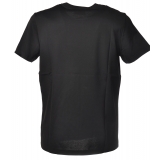 Dondup - T-shirt a Manica Corta con Scritta in Contrasto - Nero - T-shirt - Luxury Exclusive Collection