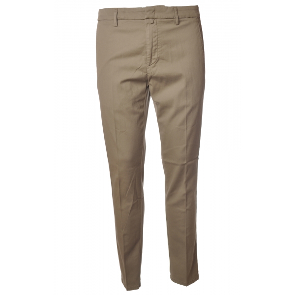 Dondup - Trousers with Tapered Leg and Welt Pockets - White - Trousers - Luxury Exclusive Collection