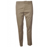 Dondup - Pantalone con Gamba Affusolata e Tasche a Filo - Sabbia - Pantalone - Luxury Exclusive Collection