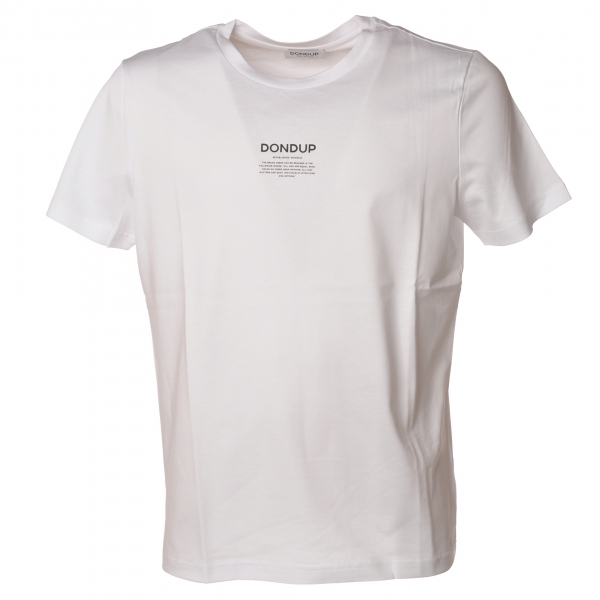 Dondup - Short-Sleeved T-shirt with Contrasting Logo - White - T-shirt - Luxury Exclusive Collection