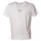 Dondup - T-shirt a Manica Corta con Scritta in Contrasto -Bianco - T-shirt - Luxury Exclusive Collection