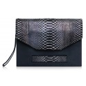 Ammoment - Python in Pepite Rose - Leather Pete Clutch Bag