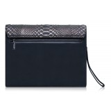 Ammoment - Python in Pepite Rose - Leather Pete Clutch Bag