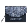 Ammoment - Struzzo in Nero Perla di Tahiti - Borsetta Cluth in Pelle
