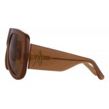 The Attico - The Attico Edie Aviator Sunglasses in Brown - Sunglasses - Official