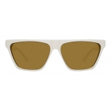 The Attico - The Attico Erin Flat Top Sunglasses in White - Sunglasses - Official