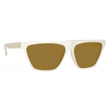 The Attico - The Attico Erin Flat Top Sunglasses in White - Sunglasses - Official