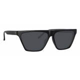 The Attico - The Attico Erin Flat Top Sunglasses in Black - Sunglasses - Official