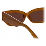 The Attico - The Attico Vanessa Cat Eye Sunglasses in Brown - Sunglasses - Official