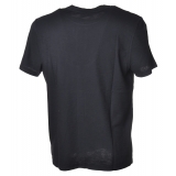 Dondup - Short-Sleeved T-shirt with Metal Logo on One Side - Blue - T-shirt - Luxury Exclusive Collection