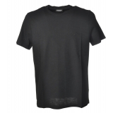 Dondup - Short-Sleeved T-shirt with Metal Logo on One Side - Black - T-shirt - Luxury Exclusive Collection