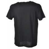 Dondup - Short-Sleeved T-shirt with Metal Logo on One Side - Black - T-shirt - Luxury Exclusive Collection