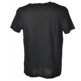 Dondup - T-shirt a Manica Corta con Logo sul Lato - Nero - T-shirt - Luxury Exclusive Collection