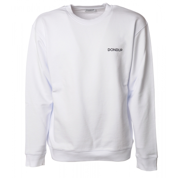Dondup - Long-Sleeved Crewneck with Logo - White - Sweatshirt - Luxury Exclusive Collection