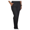 Dondup - Pantalone a Vita Regolare in Tessuto Rescato - Nero - Pantalone - Luxury Exclusive Collection