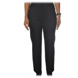 Dondup - Pantalone a Vita Regolare in Tessuto Rescato - Nero - Pantalone - Luxury Exclusive Collection