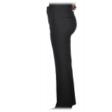 Dondup - Pantalone a Vita Regolare in Tessuto Rescato - Nero - Pantalone - Luxury Exclusive Collection