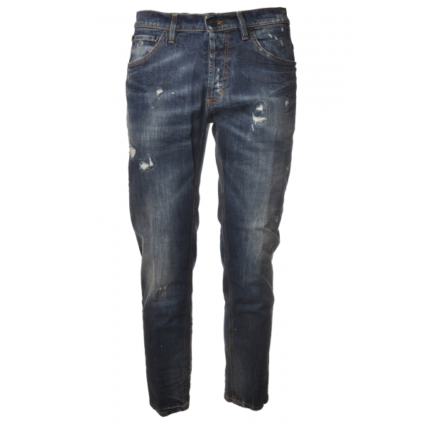 Dondup - Jeans a Cavallo Basso Modello Brighton - Blu Denim - Pantalone - Luxury Exclusive Collection