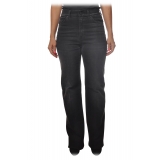 Dondup - Mabel Trousers Made of Washed Denim Canvas - Black - Trousers - Luxury Exclusive Collection