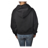 Dondup - Long-Sleeved Short Hoodie with Logo - Black - Sweatshirt - Luxury Exclusive Collection