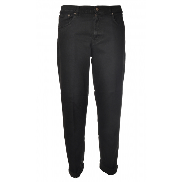 Dondup - Jeans a Cavallo Morbido con Cinque Tasche - Nero - Pantalone - Luxury Exclusive Collection