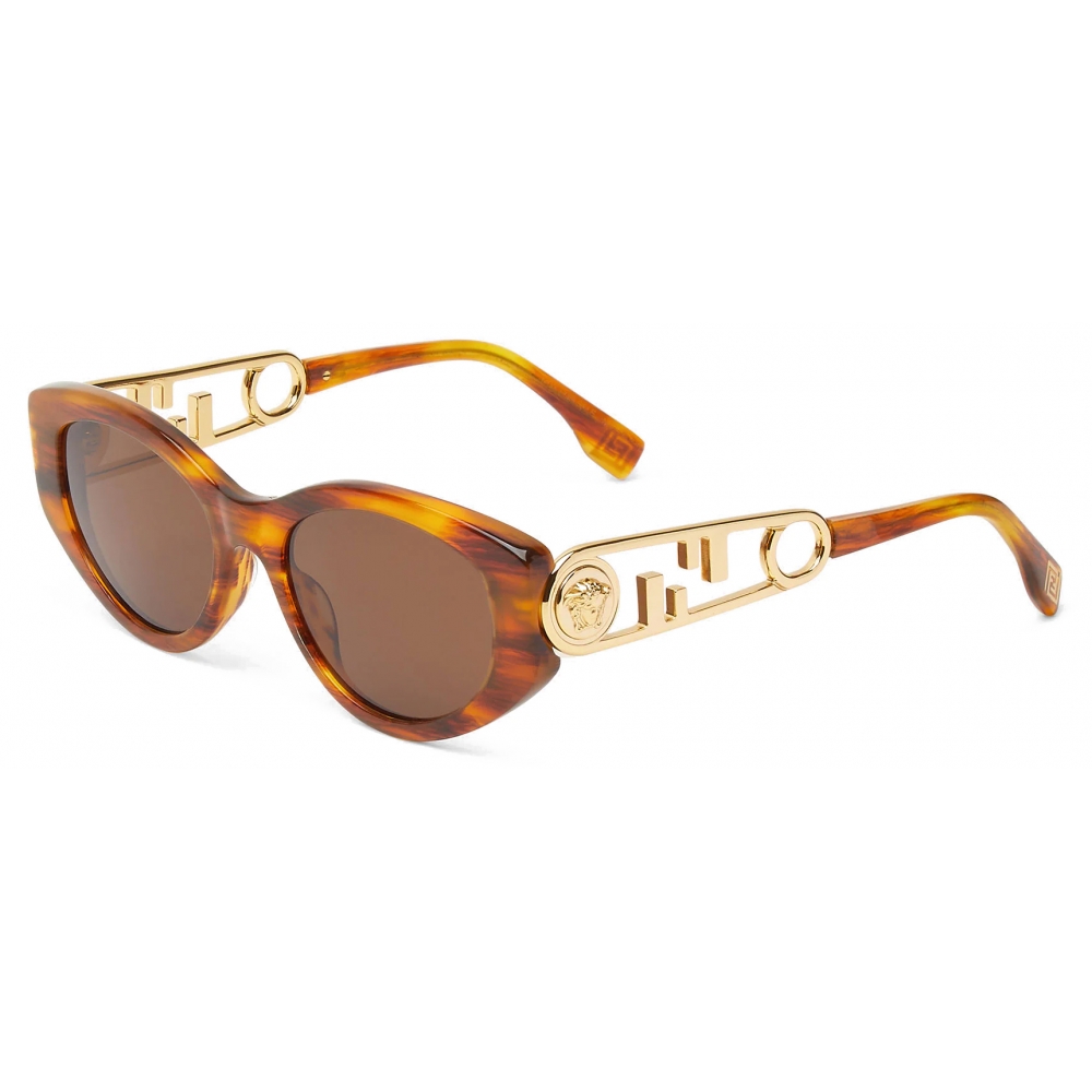 Fendi - Fendi V2 - Fendace Sunglasses - Havana - Sunglasses - Fendi ...