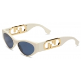 Fendi - O'Lock - Occhiali da Sole Cat-Eye - Bianco - Occhiali da Sole - Fendi Eyewear
