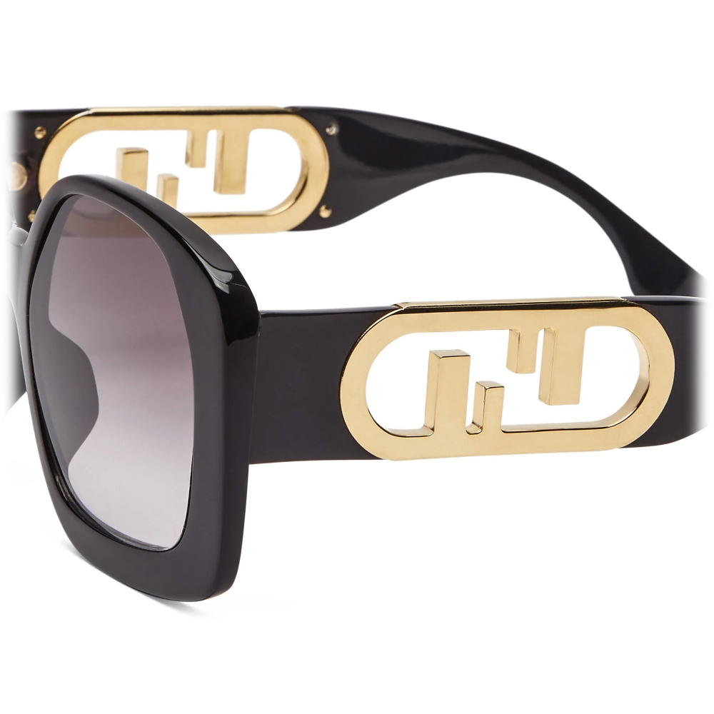 Fendi - O'Lock - Rectangular Sunglasses - Black - Sunglasses - Fendi Eyewear  - Avvenice