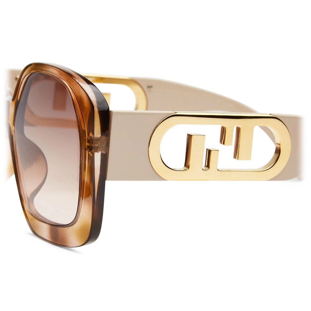 O Lock Oversized Sunglasses in Gold - Fendi
