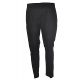 Dondup - Tyler Trousers with Welt Pockets on The Back - Black - Trousers - Luxury Exclusive Collection