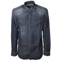 Dondup - Texan Model Shirt Made of Washed Denim - Blue/Denim - Shirt - Luxury Exclusive Collection