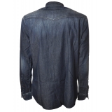Dondup - Texan Model Shirt Made of Washed Denim - Blue/Denim - Shirt - Luxury Exclusive Collection