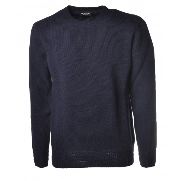 Dondup - Long-Sleeved Pullover Made of Melange Wool  - Blue - Knitwear - Luxury Exclusive Collection
