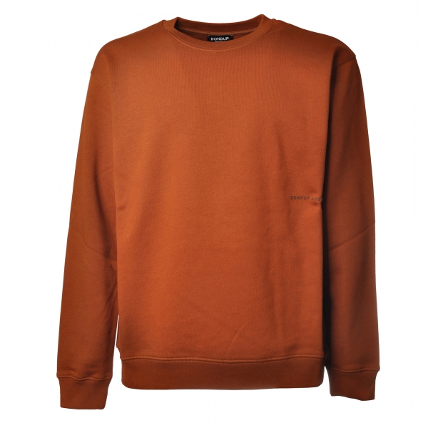 Dondup - Long-Sleeved Crewneck with Lettering - Orange - Sweatshirt - Luxury Exclusive Collection