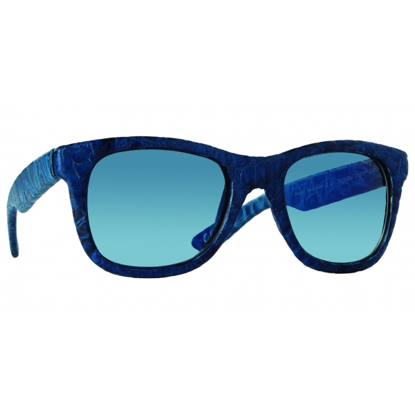 Italia Independent - I-I MOD. 0090L CROCODILE - Blue Crocodile - 021.000 - Sunglasses - Gianluca Vacchi Official