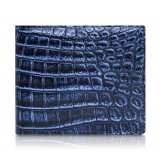 Ammoment - Nile Crocodile in Antique Navy - Leather Bifold Wallet