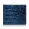 Ammoment - Caimano in Blu Chiaro-Scuro Antico - Portafoglio Bi-Fold in Pelle