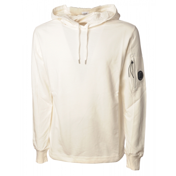 C.P. Company - Hooded Sweatshirt with Logo And Laces - White - Sweatshirt - Luxury Exclusive Collection